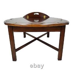 Table basse vintage en cerisier avec plateau rabattable Butler Chippendale