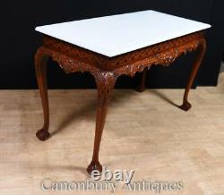 Table console Chippendale en acajou avec pieds en griffe de balle