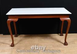 Table console Chippendale en acajou avec pieds en griffe de balle