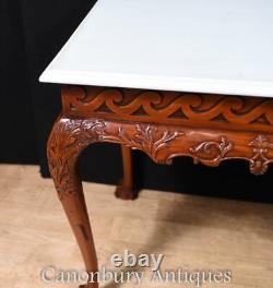 Table console Chippendale en acajou avec pieds en griffe de balle