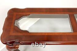 Table console de canapé vintage en acajou avec plateau en verre Chippendale