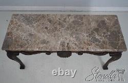 Table console en acajou 64606EC BAKER avec dessus en marbre et pieds en forme de patte