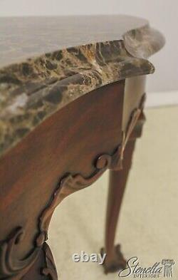 Table console en acajou Henkel Harris avec dessus en marbre et pieds griffes