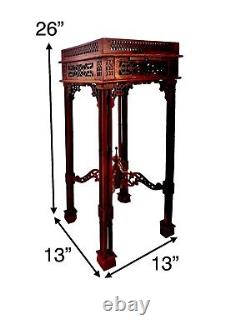 Table d'appoint de style Chippendale chinois vintage, support décoratif exquis