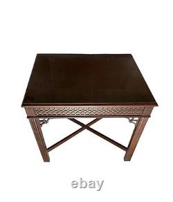 Table d'appoint vintage de style Chippendale chinois en bois souillé