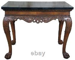 Table de bar console en faux marbre en acajou Chippendale de la maison de maître Baker