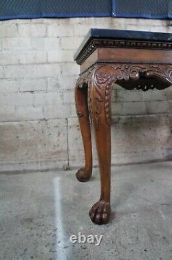 Table de bar console en faux marbre en acajou Chippendale de la maison de maître Baker