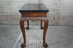 Table de bar console en faux marbre en acajou Chippendale de la maison de maître Baker