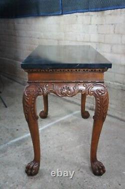 Table de bar console en faux marbre en acajou Chippendale de la maison de maître Baker