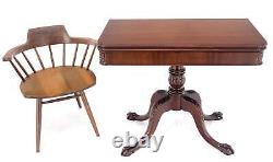 Table de console de jeu extensible en acajou de style Chippendale avec pattes de griffe et boule