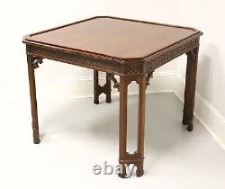 Table de jeu carrée en acajou de style Chippendale chinois du milieu du XXe siècle