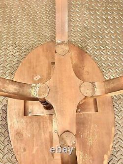 Table de majordome à plateau en verre amovible en acajou vintage des années 1950