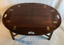 Table de majordome de style Chippendale anglais en acajou vintage