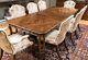Table De Salle à Manger à Rallonge En Style Chippendale Vintage Avec Dessus En Marqueterie