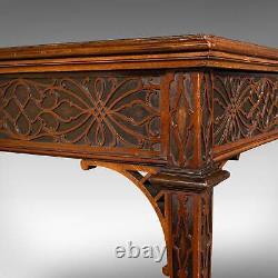 Table de style Chippendale antique, anglaise, console, bureau, hall, édouardienne