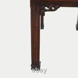 Table de toilette en acajou chippendale chinois antique avec miroir et banc c1940
