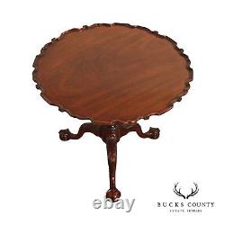 Table inclinable en acajou de style Chippendale Kindel Winterthur avec bordure en forme de tarte