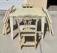 Table Pliante Frontgate Antique White Avec 4 Chaises Pliantes Chippendale