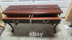 Thomasville Chippendale Ahogany Sofa Table Console Pied De Griffe