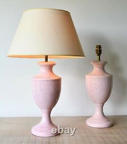 Une Paire De Rose Vintage Urne Forme Laiton Céramique Salle Bureau Lit Side Lampes De Table