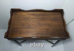Vintage Antique Ahogany Butler Tea Tray Table Anglais Georgian Chippendale