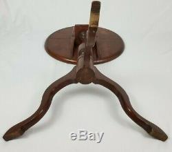 Vintage Chippendale Mahogany Tilt Top Table Accent Antique