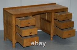 Vintage Circa 1970 Robert Thompson Mouseman Oak Kneehole Desk Dressing Table