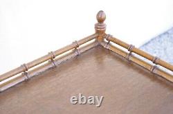 Vintage Faux Bamboo Chinese Chippendale Hollywood Regency Wood Bar Cart Serveur