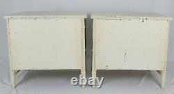 Vintage Faux Bamboo End Table Cabinet Paire Palm Beach Regency Century Furniture