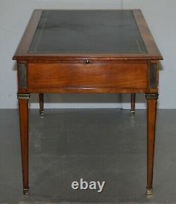 Vintage Fruitwood Leather Topped Extending Bureau De Plat Desk Table D’écriture