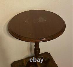Vintage Rond Pedestal Tea Occasional Side Table Plant Stand 21.5