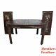 Vintage Rosewood Chinois Chippendale Nacre Salle À Manger Banquet Table