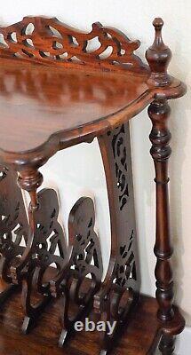 Vintage Style Victorien Canterbury Ahogany Table Rack Tiroir Bas