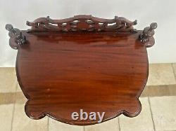 Vintage Victorian Table Magazine Rack Stockage Bas Chinois Chippendale