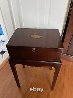 Vtg Beautiful Ahogany Anglais Regency Style Document Box On Stand/table-nice