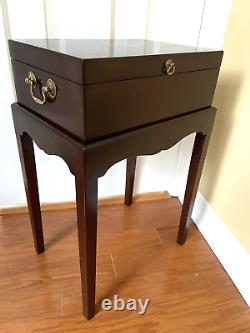 Vtg Beautiful Ahogany Anglais Regency Style Document Box On Stand/table-nice